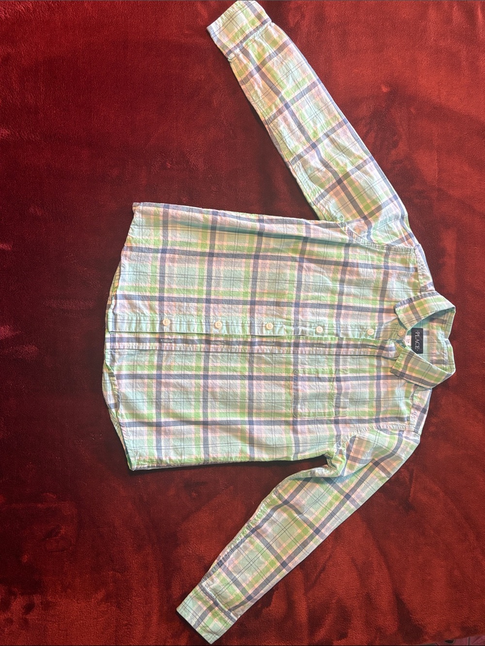 Pastel Plaid Button-Up Shirt